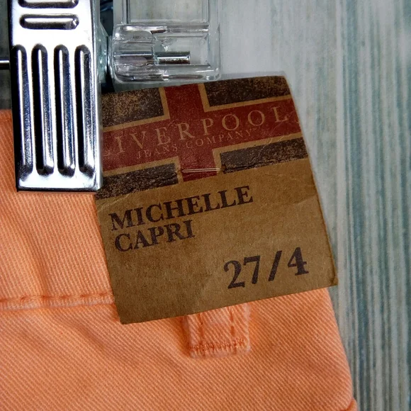 Liverpool Jeans Company Vibrant Orange Capris - Picture 5 of 6